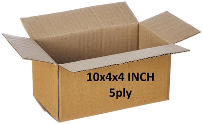 Heavy Duty Corrugated Shipping Box, 5 Ply Cardboard Storage Container, Brown, 10x4x4 Inch
