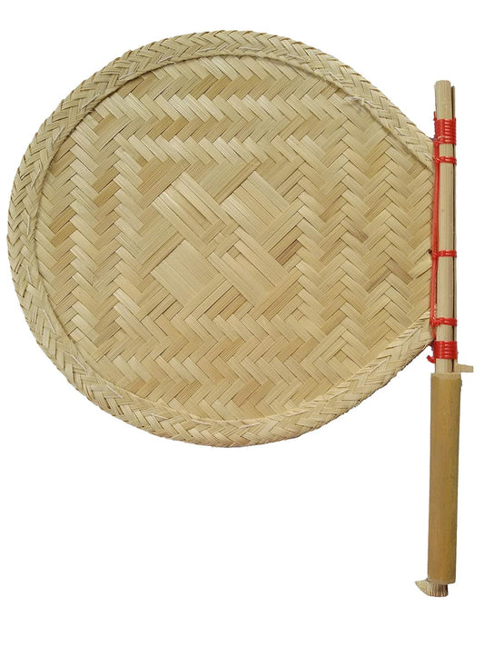 Handmade Bamboo Hand Fan  Traditional Eco-Friendly Foldable Fan for Summer | Natural Handcrafted Cooling Fan for Travel, Home & Puja Use