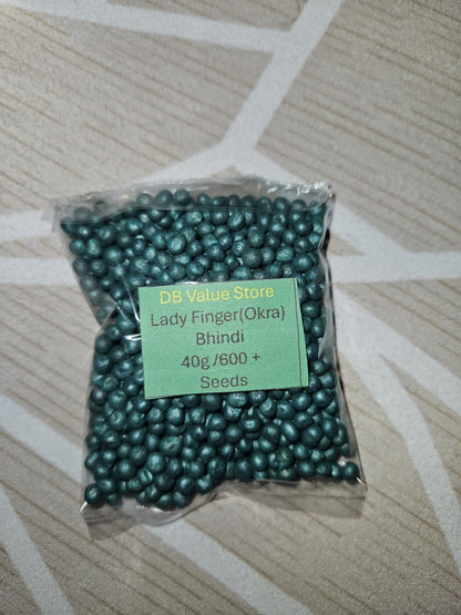 Okra Seeds, Lady Finger(Bhindi) Hybrid Variety, 40g Pack with 600+ Seeds