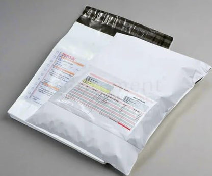 10x14+2 Inch Premium Tamper-Proof Courier Bags, White Plastic Mailing Envelopes with POD, Security Packaging Material