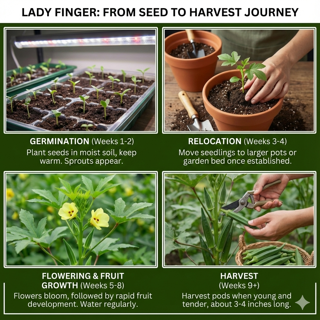 Okra Seeds, Lady Finger(Bhindi) High Germination Rate